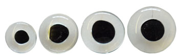 14mm Fish glass eyes - per pair