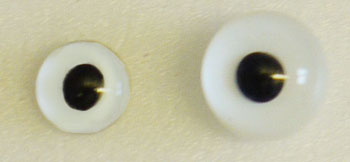 6mm White glass eyes - per pair